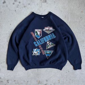 80s California Beach Union crewneck sweatshirt in navy